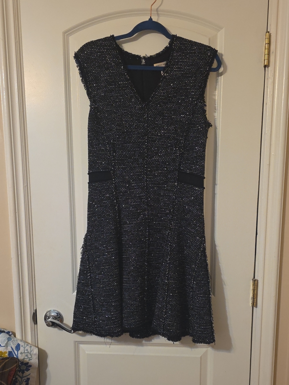 Rebecca Taylor Metallic Tweed Fringe Dress Sz10